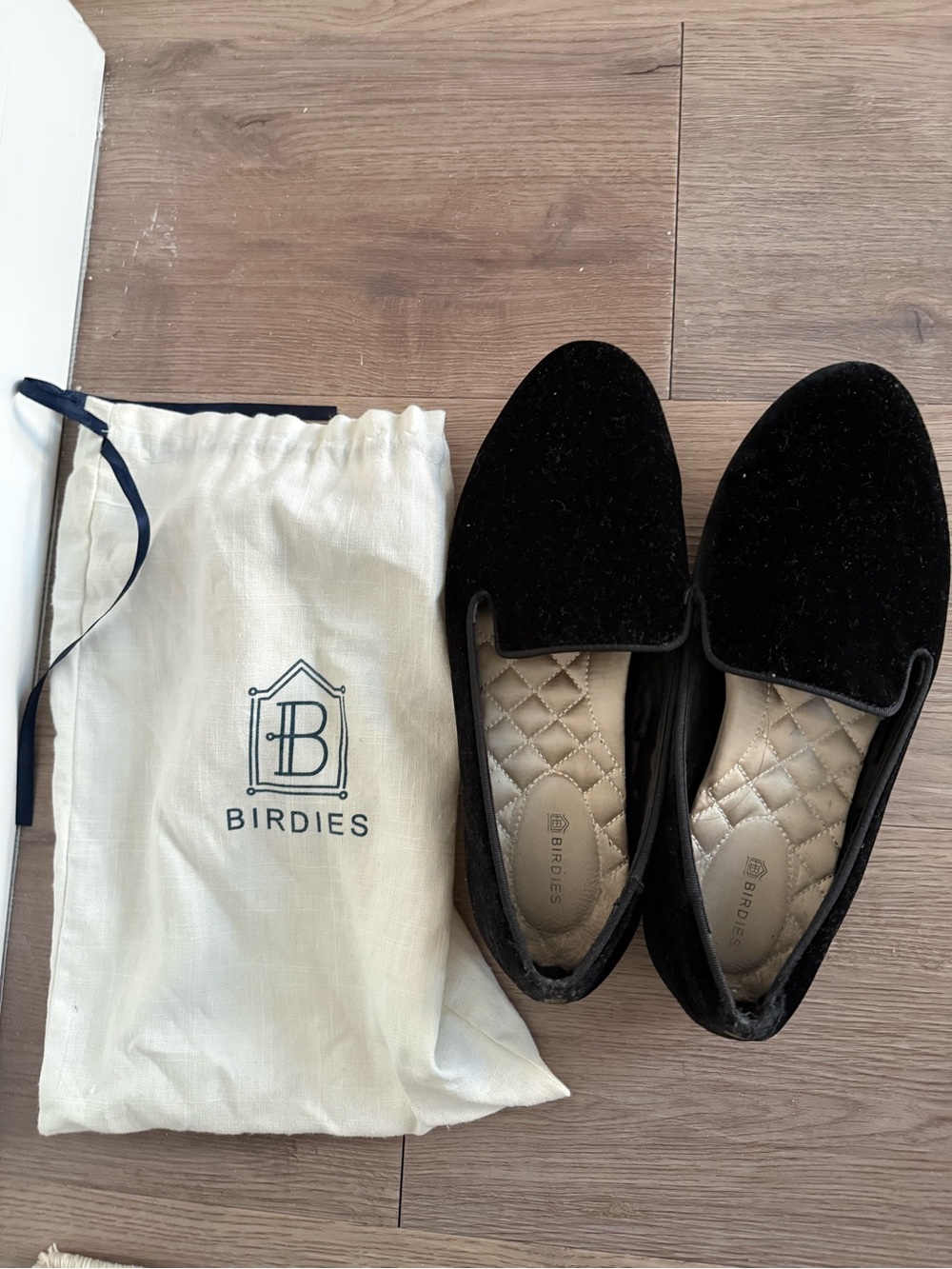 Birdies Starling Black Velvet Flats
